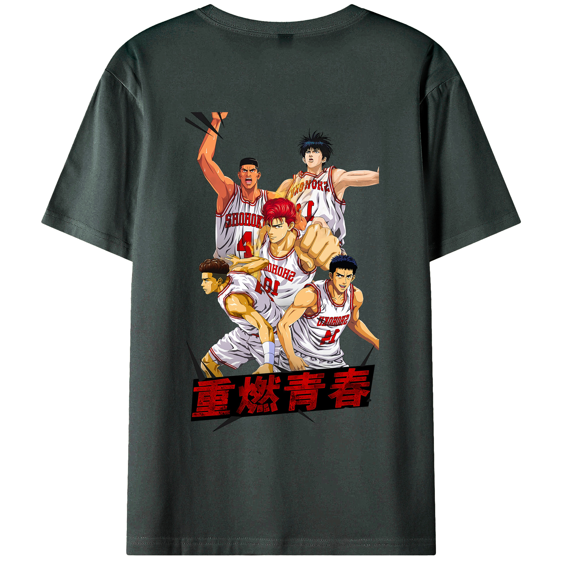 （画像用） SLAM DUNK／スラムダンク 綿100％ メンズ半袖Tシャツ（バックプリント） 通気性